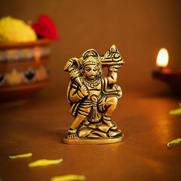 Ekhasa 100% Pure Brass Hanuman Ji Murti for Home Puja (Size: 6 cm) | Lord Hanuman Idol for Amazon sale
