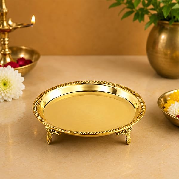 Putrika Traditional Brass Mukali|Chowki for Puja|Pooja Chowki|Brass Chowki for God Idols| Amazon sale