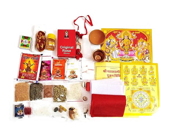 Diwali Puja Kit | Laxmi-Ganesh Pooja Kit with Poster | Diwali Pujan Samagri for Home and O Amazon sale