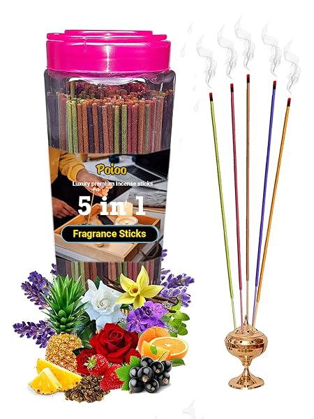 Incense Stick Dhup Agarbatti for Pooja Combo of 5 Fragrances Mogra Rose Chandan Firdos Gol Amazon sale