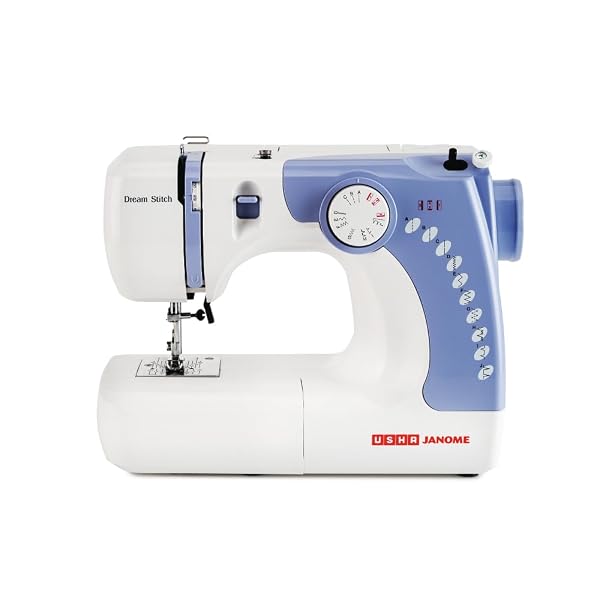 Usha Janome Dream Stitch Automatic Zig-Zag Electric Sewing Machine (White and Blue) 32.5 Q Amazon sale