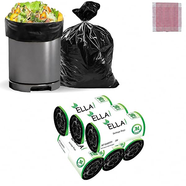 Ella Garbage Bags 19x21 Inches Medium 180 Bags 6 Rolls | Leak Proof & Tear Resistant Trash Amazon sale