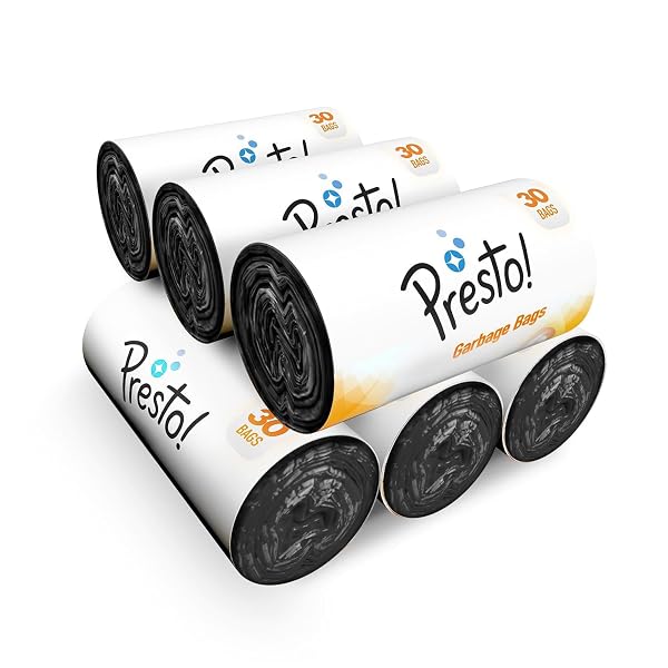 Amazon Brand - Presto! Garbage Bags | Small | 180 Count | 30 Bags X 6 Rolls | 17 X 19 Inch Amazon sale