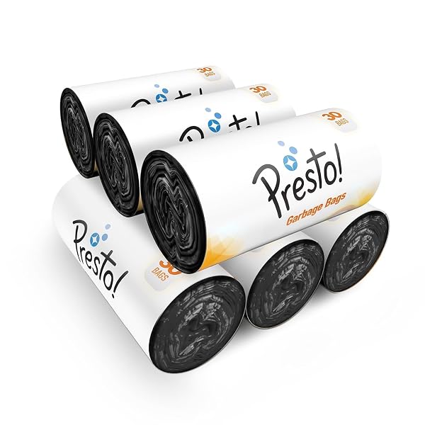 Amazon Brand - Presto! Garbage Bags | Medium | 180 Count | 30 Bags X 6 Rolls | 19 X 21 Inc Amazon sale