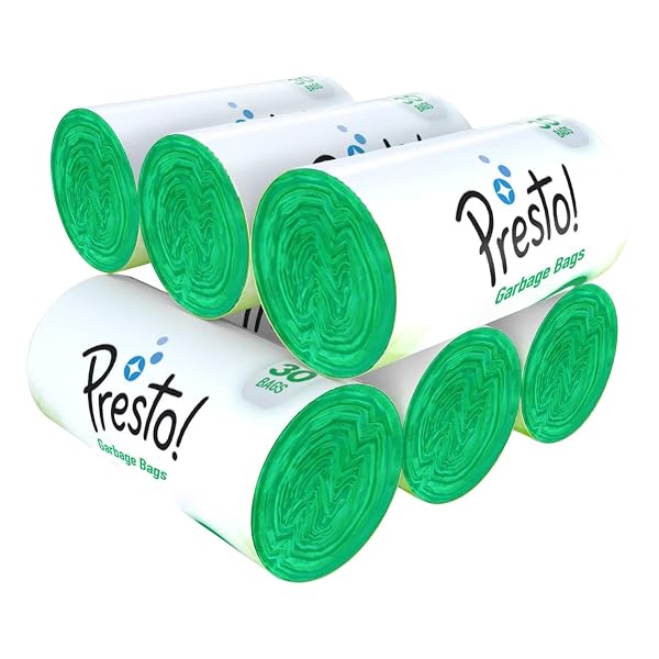 Amazon Brand - Presto! Garbage Bags | Medium | 180 Count | 30 Bags X 6 Rolls | 19 X 21 Inc Amazon sale