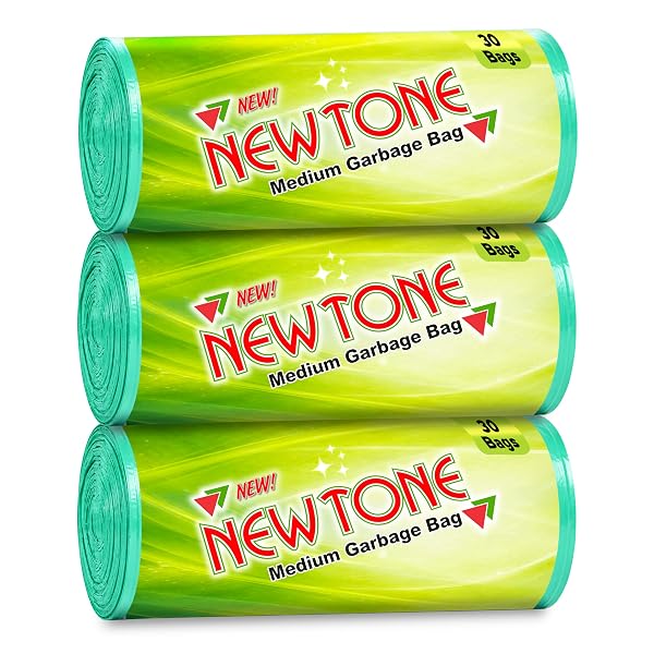 Newtone Garbage Bags | Medium 19 X 21 Inches | 90 Bags (30 Bags X 3 Rolls) | Dustbin/Trash Amazon sale