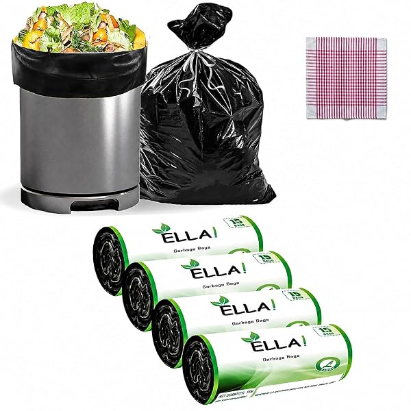 Ella Garbage Bags 24x32 Inches Large 60 Bags 4 Rolls | Leak Proof & Tear Resistant Trash B Amazon sale
