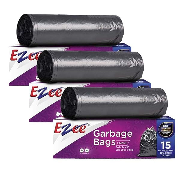 Ezee Plastic Large Garbage Bags 24 Inches X 32 Inches | 45 Units | Pack Of 3-15 Pieces Eac Amazon sale
