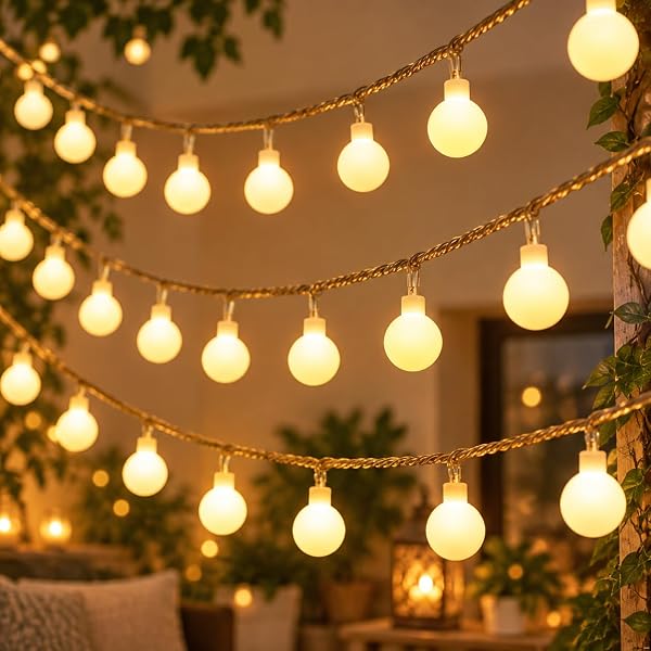 Party Propz Bubble Ball Led Lights for Decoration - 4.2meter, 14 LED Milky Ball Decoration Amazon sale