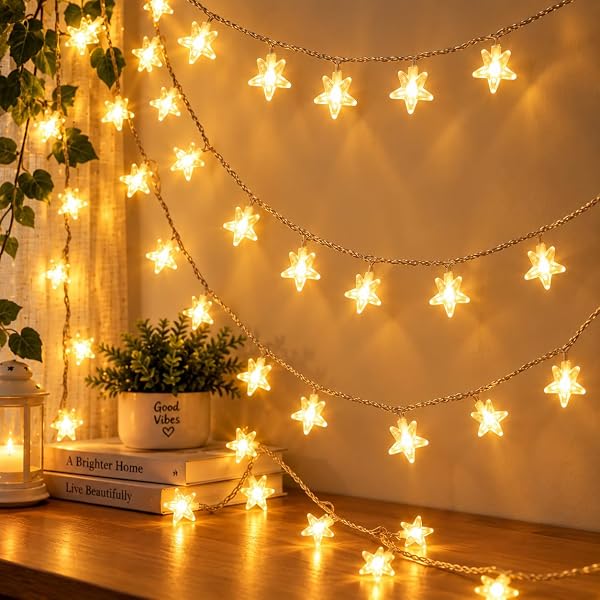 Gesto 10 Feet LED String Lights – 14 LED Crystal Star Warm White Fairy Lights for Decorati Amazon sale