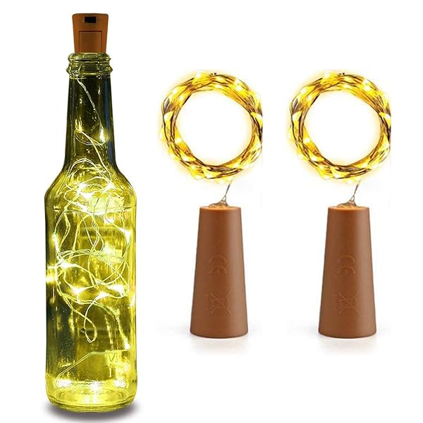 Lexton 2 Meter Wine Bottle Cork Lights – 20 LEDs Copper Wire String Lights | Battery Opera Amazon sale