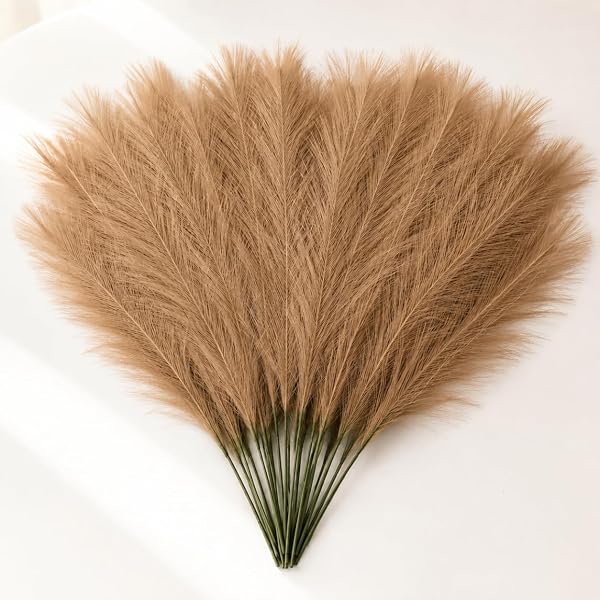 SATYAM KRAFT 12 Pcs Faux Pampas Grass Small Artificial Flowers | Fake Flower for Vase Deco Amazon sale