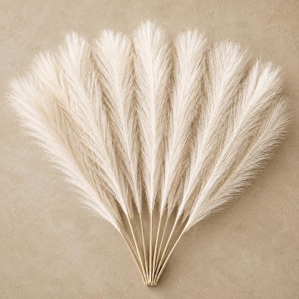 SATYAM KRAFT 12 Pcs Faux Pampas Grass Small Artificial Flowers | Fake Flower for Vase Deco Amazon sale