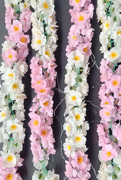 VRB Dec 1 Pcs Artificial Flowers Vine Blossom/Roses Garland Fake (6 feet) Flowers Fabric R Amazon sale