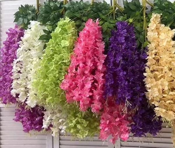 VRB Dec Pack of 6 (43.2Ft) Artificial Wisteria Vine| Ratta Fake Wisteria Hanging | Garland Amazon sale