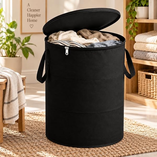 MBW 75L Laundry Basket for Clothes with Lid, Foldable Laundry Bag, Large Cloth Storage Bas Amazon sale