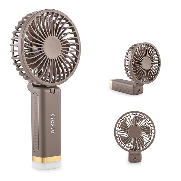 Gesto Portable Fan Rechargeable with LED Light – Foldable Mini Fan, Small Fan,USB Charging Amazon sale