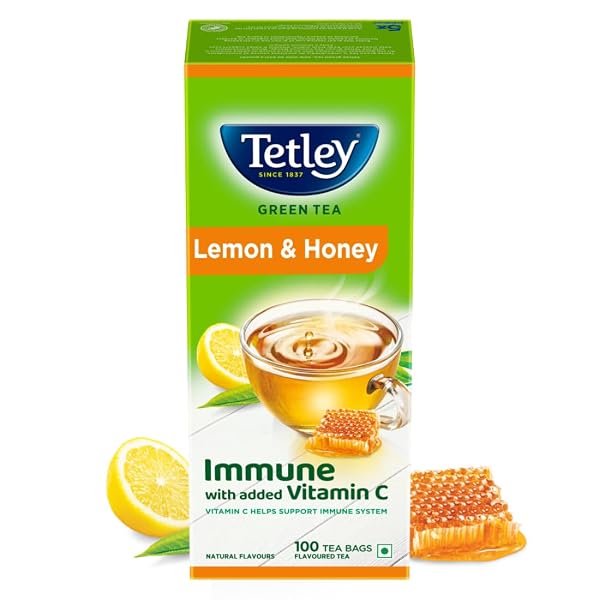 Tetley Green Tea, Lemon and Honey, 100 Tea Bags Green Amazon India sale
