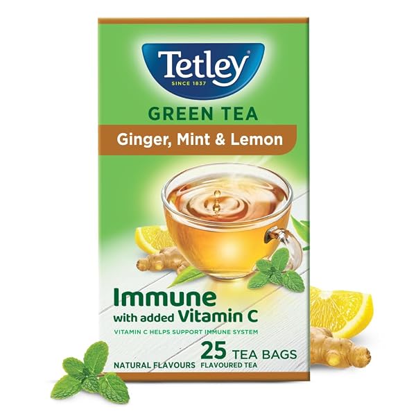 Tetley Green Tea Bags, Ginger Mint Lemon, 25 Tea Bags Ginger Amazon India sale