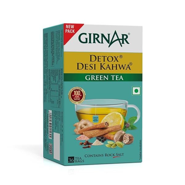 Girnar Food & Beverages Pvt. Ltd. Detox Green Tea - Desi Kahwa (36 Tea Bags) 90 gm Green Amazon India sale