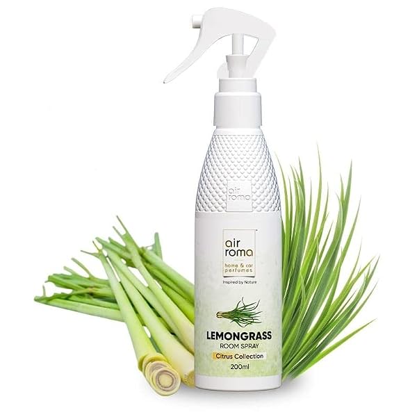 AIR-ROMA Plastic Lemon Grass Air Freshener Spray (200ml) | Long-Lasting Odour Eliminator f Amazon India sale