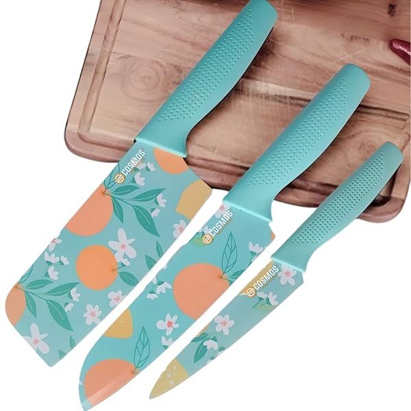 E-COSMOS® Professional 3-Piece Kitchen Knife Set - High Carbon Stainless Steel Chef, Utili Amazon sale