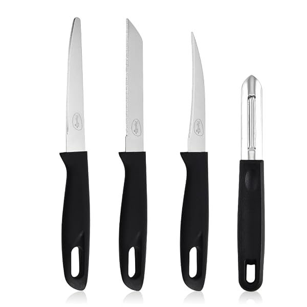 Pigeon by Stovekraft Edge High Grade Stainless Steel 4 Pcs Kitchen Knife Set | Black Amazon sale