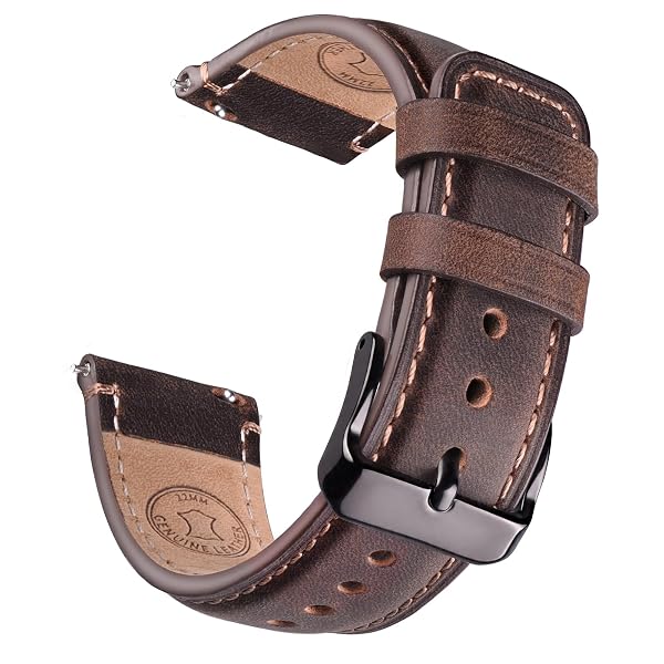 Wristitani Leather Watch Strap for Smartwatches and Universal, 18-24mm Amazon sale