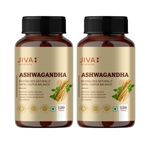 Jiva Ashwagandha Tablets 500mg | Pure Herbs Used | 100% Pure & Natural - 120 Tablet In Each  Amazon sale