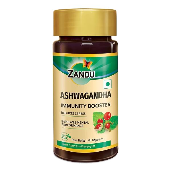 Zandu Ashwagandha 60 Veg Caps | 100% Pure Ashwagandha Root Extract | Scientifically Proven f Amazon sale