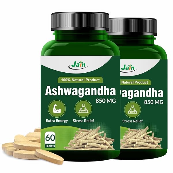 Jain Ashwagandha Tablets 850mg, 60 Count (Pack of 2), Ayurvedic Supplement Amazon sale