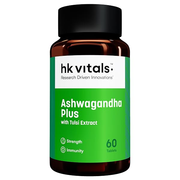 hk vitals Ashwagandha Plus with Tulsi Extract 500mg, 60 Tablets Amazon sale