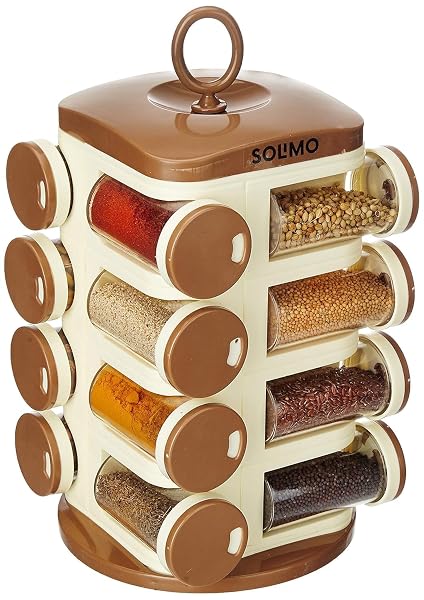 Amazon Solimo Plastic Revolving Spice Rack Set of 16 Pieces | Standard Size | Pull Out She Amazon sale