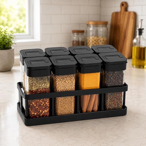 TASMAX 8 Pcs Sets Airtight Masala Box For Kitchen Masala Container For Kitchen Spice Jars Amazon sale