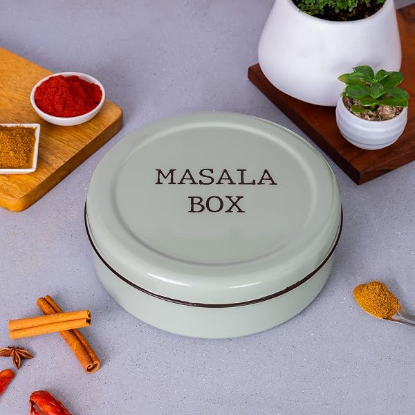 Metallure Home Modern Stainless Steel Masala Box | Masala Dabba with 7 Containers and Spoo Amazon sale