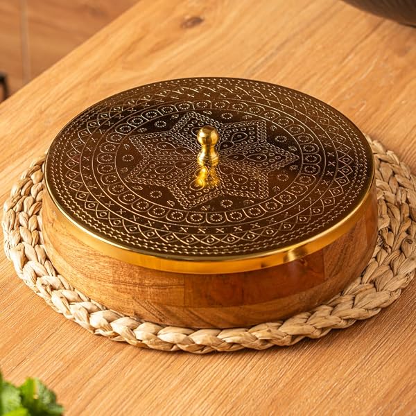 CÜRAA Masala Dani | Acacia Wood Masala Dabba by Chef Sanjyot Keer | Spice Box for Kitchen Amazon sale