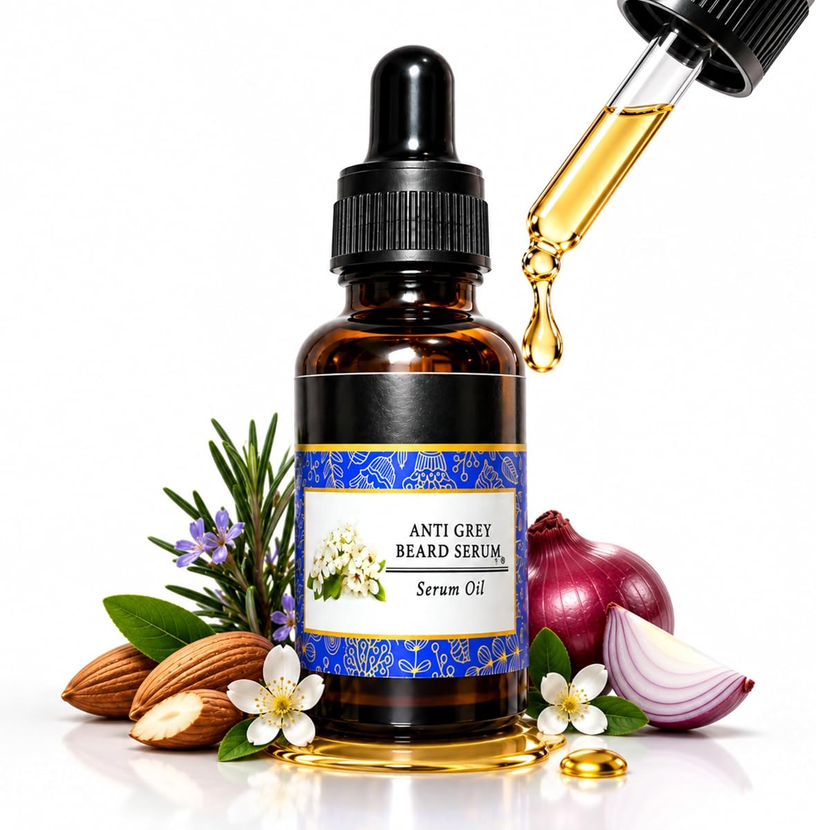 Anti Grey Beard Oil Serum 30 ml | Beard Care & Helps Reduce the Appearance of Grey Beard & Amazon sale