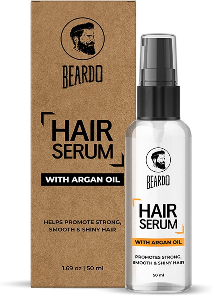 Beardo Hair Serum 50ml for Instant Shine & Anti-frizz with Argan Oil, Made for Men's Hair, Amazon sale
