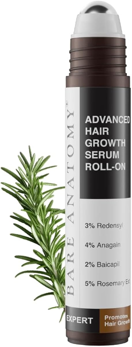 Bare Anatomy Advanced Hair Growth Serum Roll-On | Women & Men | 25ml 3% Redensyl, 4% Anaga Amazon sale