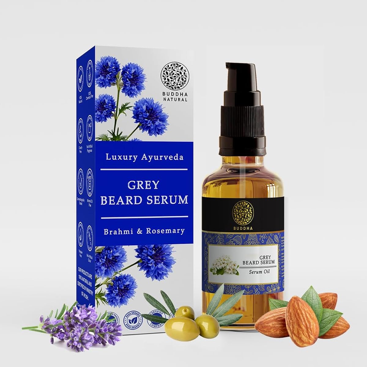 Buddha Natural Grey Beard Oil Serum (25 ml) - Helps to Control and Restore Natural Beard B Amazon sale