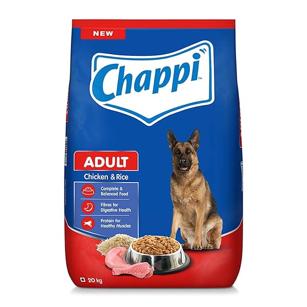 Chappi Adult (1+ Years) Dry Dog Food, Chicken & Rice, 20 kg, Complete and Balanced Food fo Amazon sale