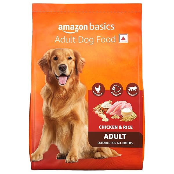Amazon Basics Dry Dog Food | 5 Kg | Chicken & Rice | with Real Chicken Meat | Kibble for A Amazon sale