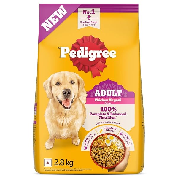Pedigree Adult Dry Dog Food, New Chicken Biryani Flavour, 2.8kg, Protein of 4 Chicken Piec Amazon sale