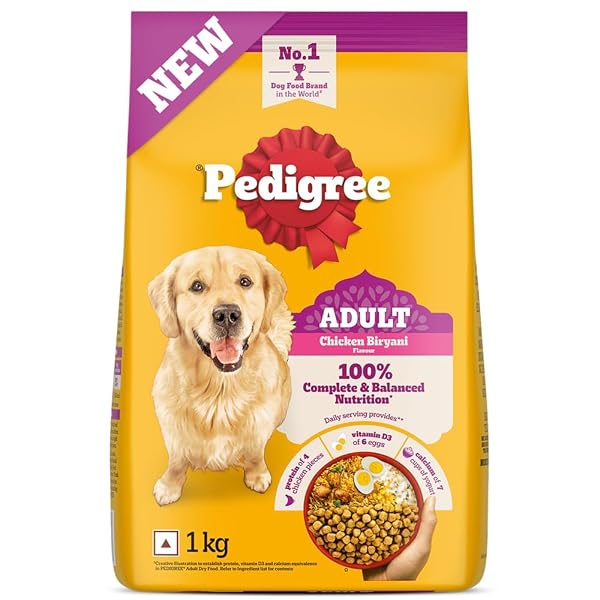 Pedigree Adult Dry Dog Food, New Chicken Biryani Flavour, 1 kg, Protein of 4 Chicken Piece Amazon sale