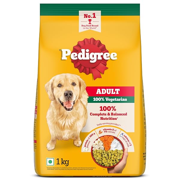 Pedigree Adult Dry Dog Food, 100% Vegetarian, 1 kg 100% Complete & Balanced Nutrition, Pro Amazon sale