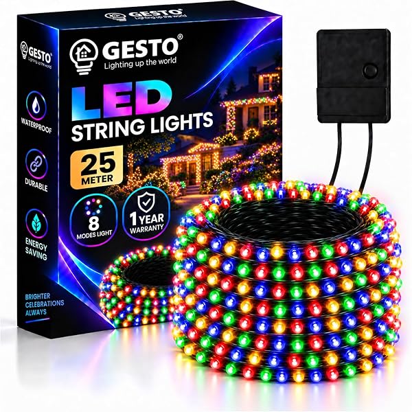 Gesto 25 Meter LED String Lights - Multicolor Led Fairy Lights for Decoration with 8 Modes Amazon sale