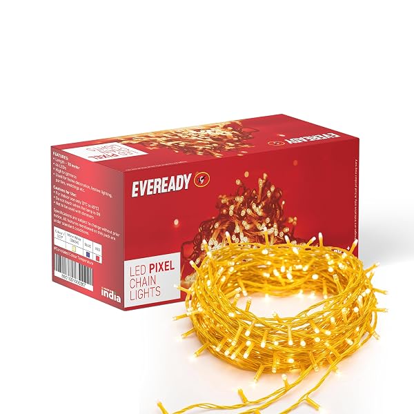 EVEREADY UTSAV 33 FEET, 46 LEDs String Lights, Warm White, Pk 1 Premium, BIS Approved, Dec Amazon sale