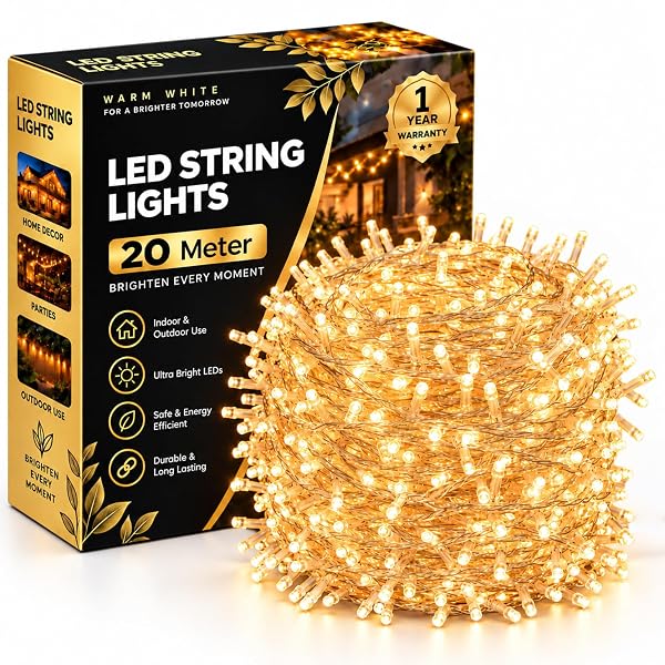 Gesto 20 Meter LED String Lights – Warm White Led Fairy Lights for Decoration | 360° Glow Amazon sale