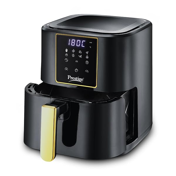Prestige Nutrifry 4.5L Digital Air Fryer| 80% less Oil Consumption | 8 Preset Menu | Fry, Amazon India sale