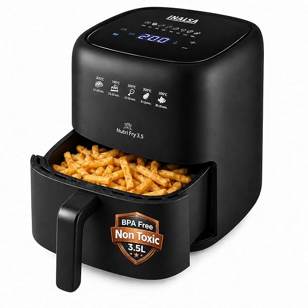 INALSA Air Fryer 3.5L,1400W,Non Toxic, Digital Air Fryer,NutriFry 3.5 Amazon India sale